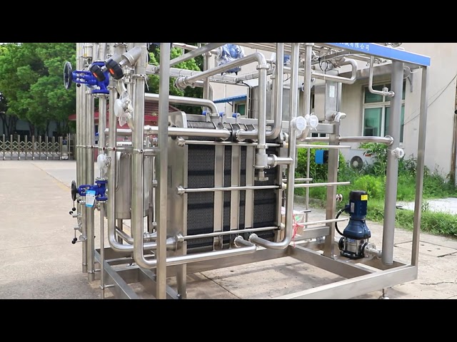 CHINA 1000L Pasteurizer Machine With PLC For Milk / Yogurt / Fruit Juice Processing Line SUS304/316 para la venta