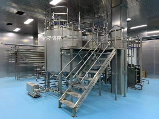 Planta de procesamiento de huevos líquidos con maquinaria de llenado de pasteurizantes de rotura y separación