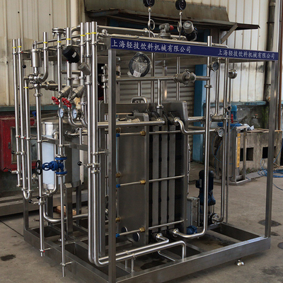 Pasteurizador personalizado de 0,5-20T/H para la línea de procesamiento de jugo de naranja/manzana/coco máquina de pasteurización con PLC SUS304/316