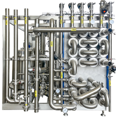 SUS304/316 Esterilizador UHT para la línea de procesamiento de líquido de leche/yogur/huevo Máquina de esterilización UHT con esterilizador tubular PLC