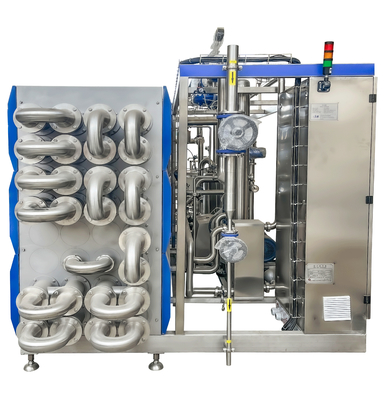SUS304/316 Esterilizador UHT para la línea de procesamiento de líquido de leche/yogur/huevo Máquina de esterilización UHT con esterilizador tubular PLC