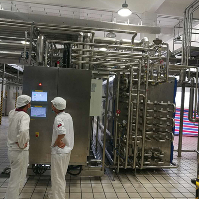 Esterilización UHT tubular personalizada de alto rendimiento para la producción segura y duradera de leche procesada / jugo / yogur