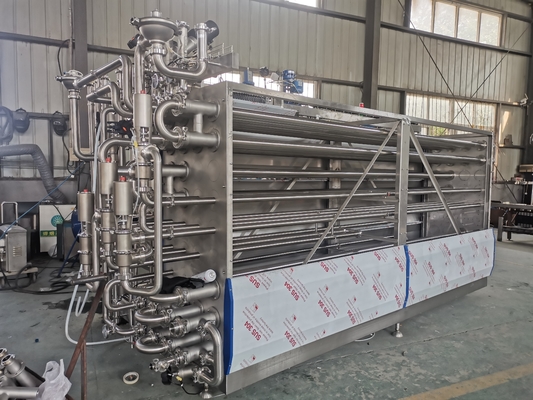 Máquina de esterilización UHT personalizada de 500-20000L/H para la línea de procesamiento de alimentos y bebidas con PLC SUS304/316